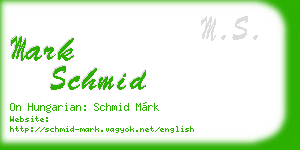 mark schmid business card